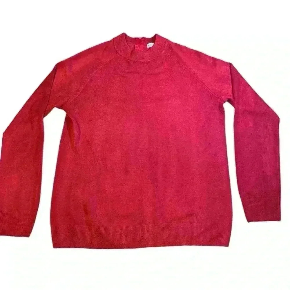 Requirements Red Mock Neck Sweater Size M pre-loved Women’s
